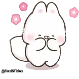 😛 cute, bunny, rabbit, adorable, flowers, sticker whatsapp sticker