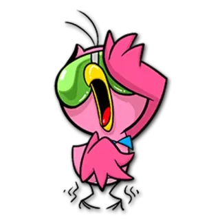 😩 Cartoon, Vogel, Rosa, Figur telegram sticker