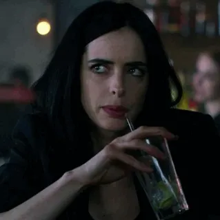 🖤 Jessica Jones tv, marvel, drink, alcohol, jessica telegram sticker