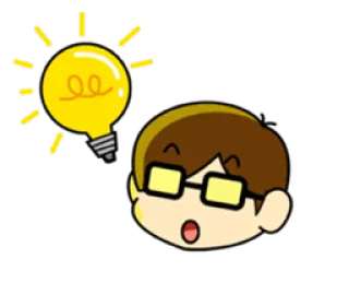 💡 ไอเดีย, หลอดไฟ, มีความสุข, การ์ตูน, กำลังคิด telegram sticker