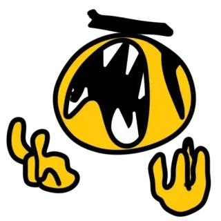 😩 мультфильм, монстр, существо, страшный, желтый, черный, лицо telegram sticker