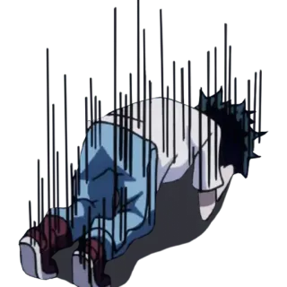 😰 Anime, traurig, deprimiert, Verzweiflung, sitzend, weinend, erschöpft telegram sticker