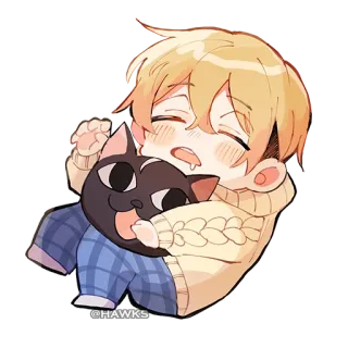 😪 @HAWKS Anime, Manga, Chibi, Hoạt hình, Dễ thương, Mèo telegram sticker