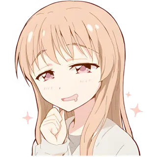 🤤 애니메이션 여자, 귀여운, 카와이, 홍조, 만화 telegram sticker