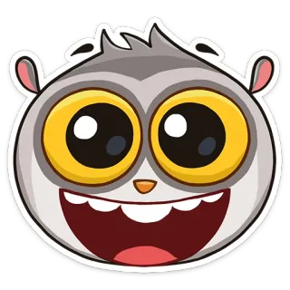 😃 sticker, dessin animé, mignon, joyeux, monstre whatsapp sticker