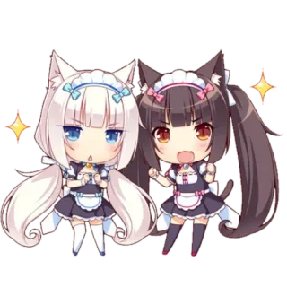 ✨ Anime, Ragazza gatto, Kawaii, Chibi, Neko telegram sticker