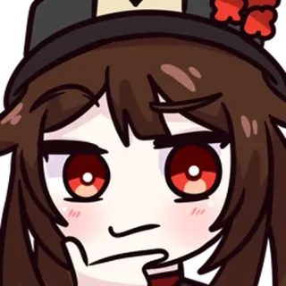 🤔 Hu Tao Genshin Impact หูเถา, เก็นชินอิมแพ็กต์, อนิเมะ, วิดีโอเกม, ตัวละคร telegram sticker