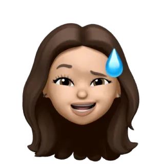 😢 Memoji, mulher, suor, desenho animado, emoji telegram sticker