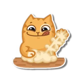 😋 gato, comida, lindo, animal, divertido, snack telegram sticker
