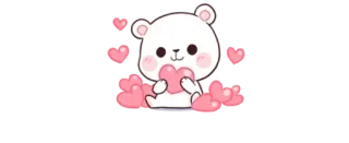 🦋 cute, bear, heart, love, kawaii, cartoon telegram sticker
