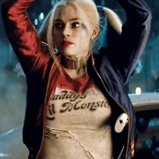 😐 Harley Quinn Suicide Squad Daddy's Lil Monster Harley Quinn, Escuadrón Suicida, DC Comics, Supervillano, Margot Robbie, Personaje, Película telegram sticker