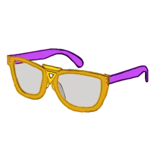 🤓 очки, желтый, фиолетовый, аксессуар, оправы whatsapp sticker