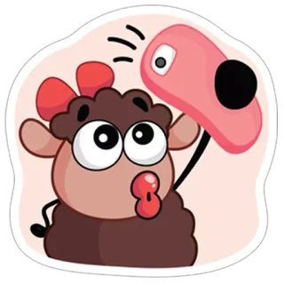 😊 sheep, cartoon, animal, selfie, character, illustration whatsapp sticker