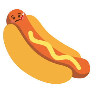 🤒 Cachorro-quente, Comida, Doente, Termômetro, Desenho animado, Emoji telegram sticker