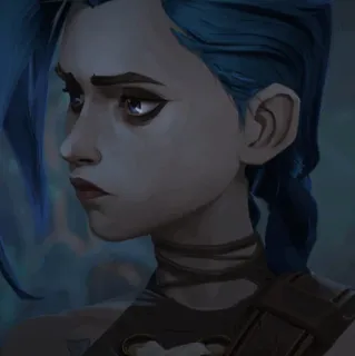 ✖ Jinx Arcane Arcane, League of Legends, Jinx, Anime, Cartone animato, Personaggio telegram sticker