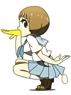 🦆 Mako Mankanshoku Kill la Kill 애니메이션, 캐릭터, 킬라킬, 만칸쇼쿠 마코, 웃긴, 웅크리다, 만화 telegram sticker