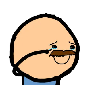 😪 哭, 悲伤, 男人, 卡通, 情感, 胡子 whatsapp sticker
