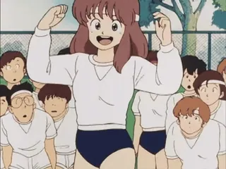 💪 Anime, École, Uniforme de sport, Fille, Foule, Exercice telegram sticker