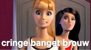 😆 cringe banget brouw cringe, ekspresi, meme, barbie, kartun telegram sticker