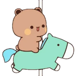 🐻 Bär, Karussell, Spielzeug, Tier, niedlich telegram sticker