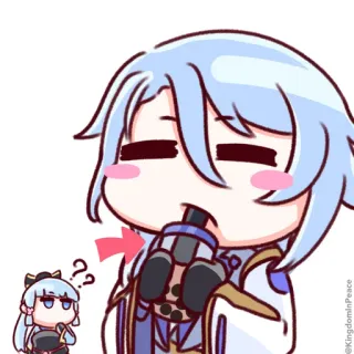 ❓ Kamisato Ayato Genshin Impact Anime, Chibi, Genshin Impact, Kamisato Ayato, Kamisato Ayaka, Boba, Tè al latte telegram sticker