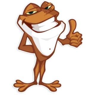 👍 개구리, 두꺼비, 만화, 승인, 엄지 척, 쾌활한, 긍정적 telegram sticker