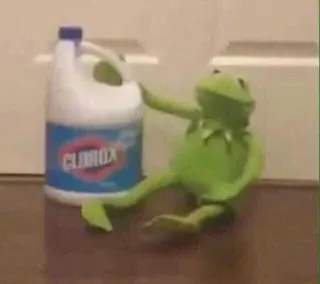 ⚰️ Kermit Kermit, Clorox, lejía, meme, rana telegram sticker