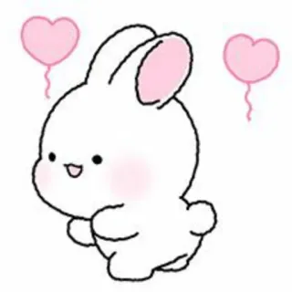 🐇 mignon, lapin, lapin, kawaii, animal, coeur, dessin animé, autocollant telegram sticker