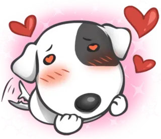 😍 dog, hearts, cute, puppy, love, animal, cartoon, sticker telegram sticker
