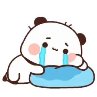 😢 Panda, Piangendo, Triste, Lacrime, Emozione, Cartone animato telegram sticker