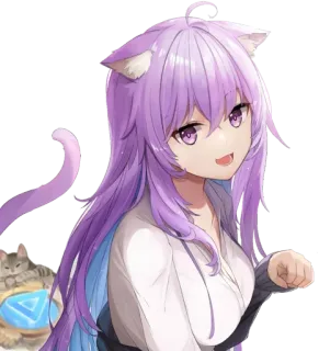 Nekomata Okayu @Anak_kucing_stiker telegram stickers