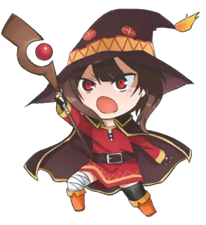 😎 Megumin Konosuba Anime, Manga, Zauberer, Magie, Chibi, Konosuba, Megumin whatsapp sticker