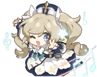 🎶 Barbara Genshin Impact Anime, Videogame, Genshin Impact, Barbara, Schattig telegram sticker