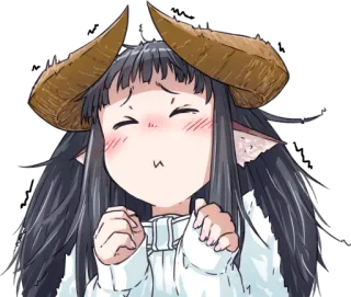 😣 アニメ, 女の子, モンスター娘, 角 telegram sticker