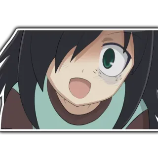😃 anime, dziewczyna, zszokowana, emocjonalna, manga whatsapp sticker