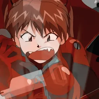 🤬 Asuka Langley Soryu Neon Genesis Evangelion anime, girl, red, asuka, evangelion telegram sticker