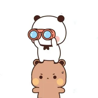 😍 Panda, Orso, Binocolo, Carino, Animali telegram sticker