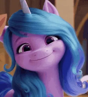 😀 Izzy Moonbow My Little Pony: A New Generation My Little Pony, Izzy Moonbow, desenho animado, roxo, unicórnio telegram sticker