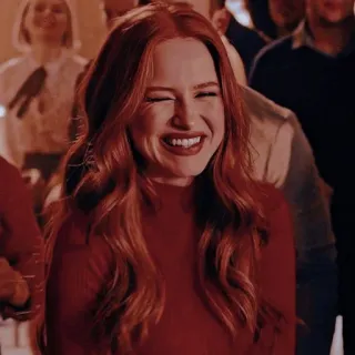 😁 woman, red hair, smile, portrait telegram sticker