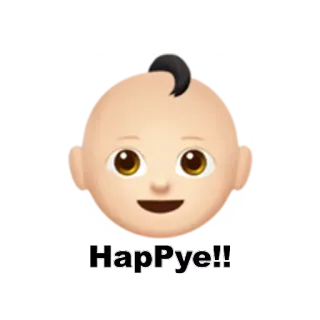 👶 HapPye!! 아기, 행복한, 이모티콘, 아이, 귀여운 telegram sticker