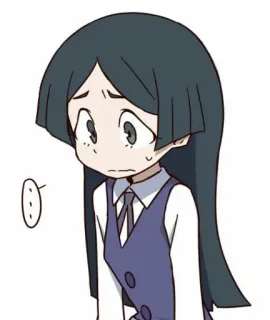 😔 Diana Cavendish Little Witch Academia Anime, Cartone animato, Ragazza, Uniforme scolastica, Triste, Preoccupata, Diana Cavendish telegram sticker