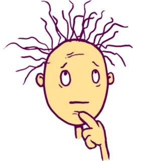 🤔 คิด, การ์ตูน, งง, กังวล, ถาม, สับสน, สีหน้า telegram sticker