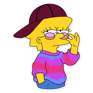 😎 Lisa Simpson The Simpsons lisa simpson, simpson, dibujos animados, serie tv, genial, personaje whatsapp sticker