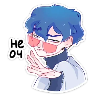 😎 не оч desenho animado, personagem, russo, óculos whatsapp sticker
