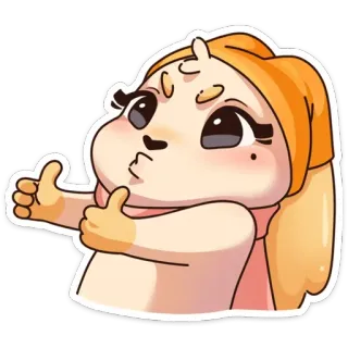 👍 desenho animado, animal, polegar para cima, fofo whatsapp sticker