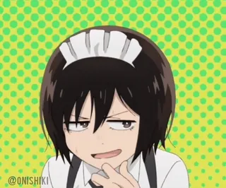 😏 @ONISHIKI 动漫, 女仆, 卡通, 漫画, 角色 whatsapp sticker