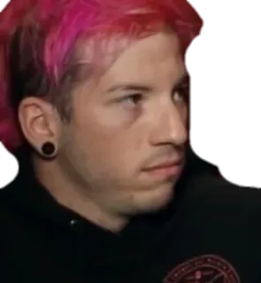 👀 Tyler Joseph Muzikant, Zanger, Twenty One Pilots, Roze haar, Scheve blik telegram sticker