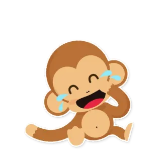 😂 monyet, tertawa, emoji, imut, lucu, kartun telegram sticker