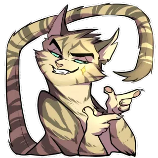 👉 Katze, Tier, Cartoon, arrogant, zeigend telegram sticker