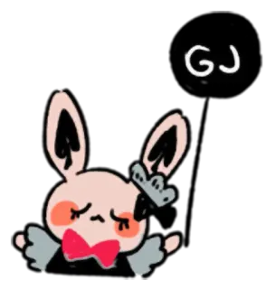 ✅ GJ coniglietto, carino, kawaii, coniglio, cartone animato, scarabocchio telegram sticker